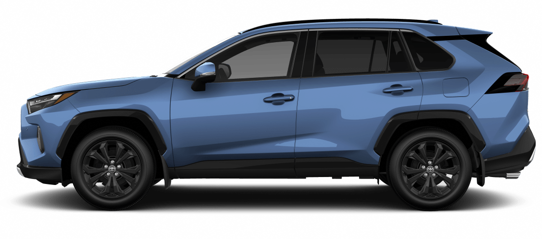 2023 toyota rav4 hybrid cavalry blue side